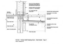 Timber Raft Floating Deck Wall Detail - Type 1